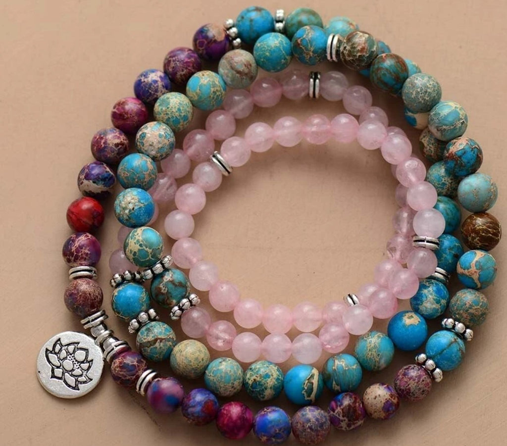 Gemstone Beaded Layered Bracelet & Necklace