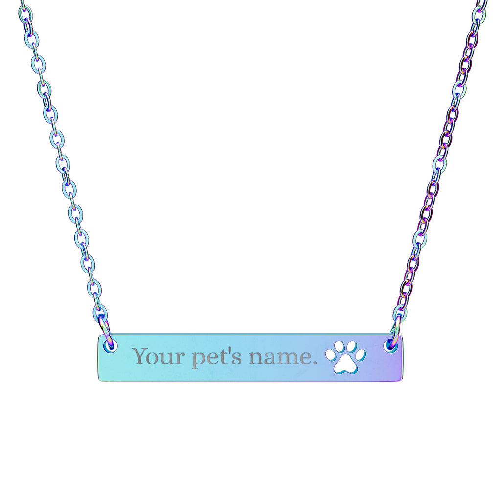 Personalized Engraved Paw Necklace