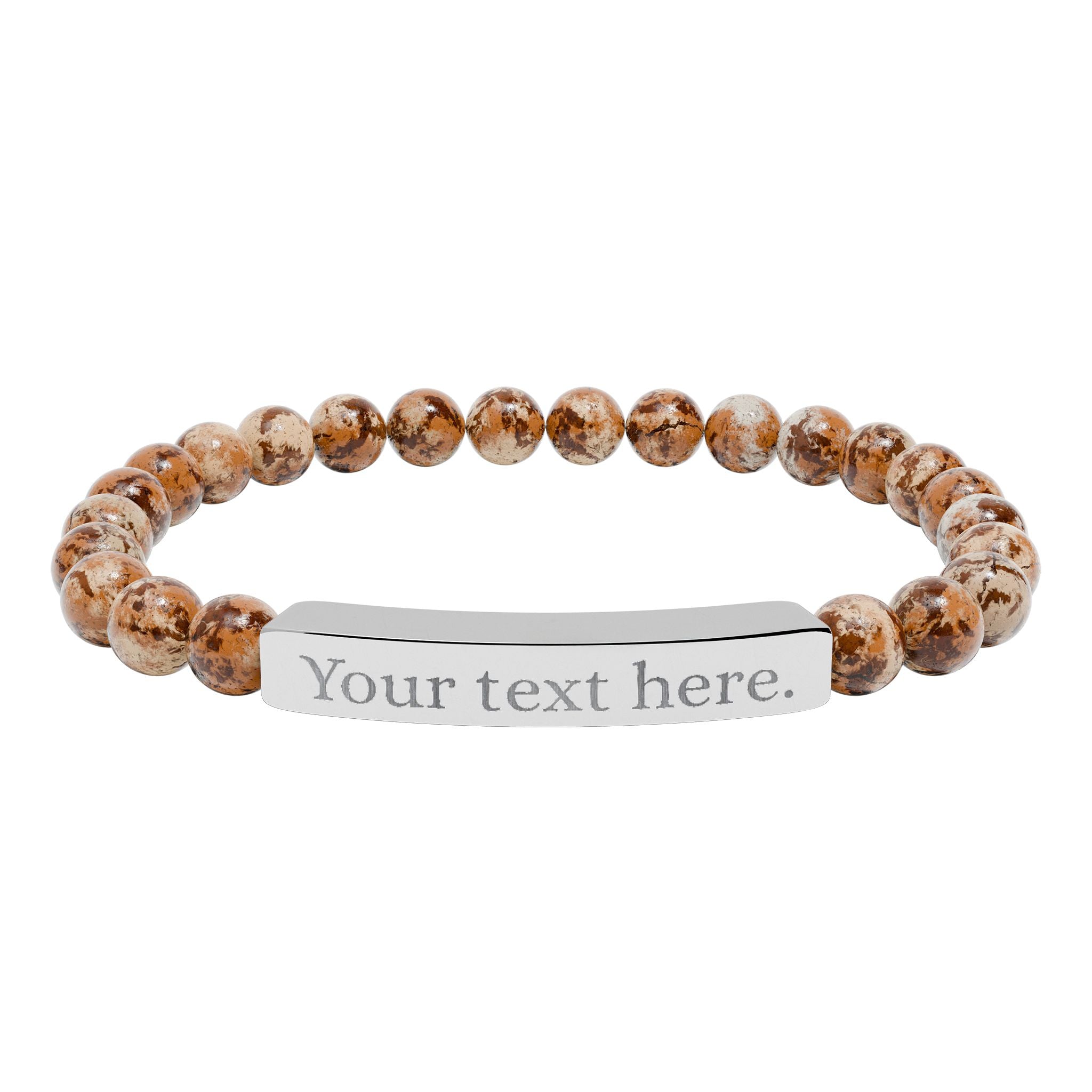 Engraved Natural Stone Beaded Bracelet