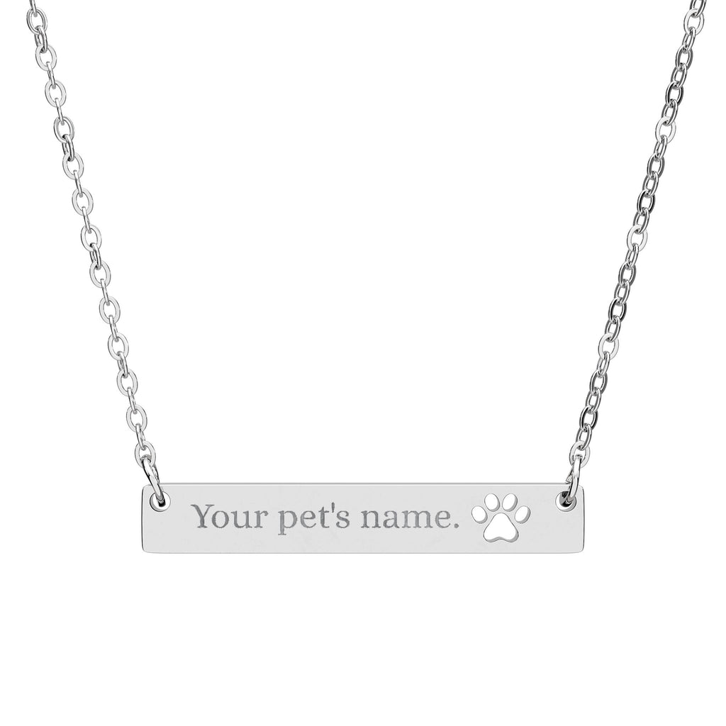 Personalized Engraved Paw Necklace