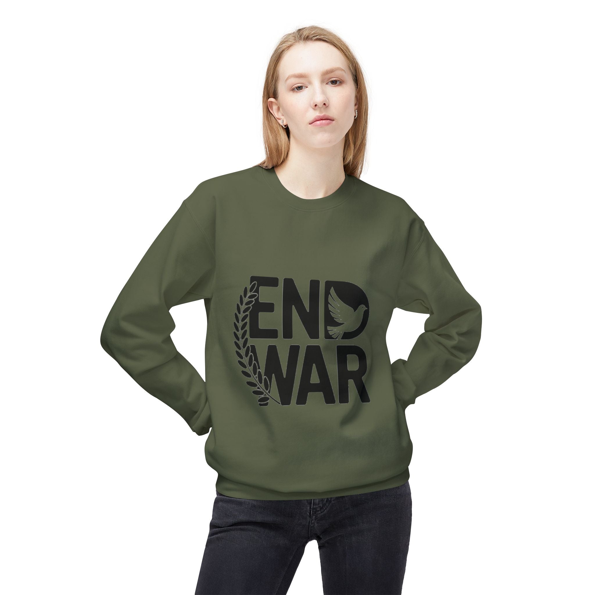 End War Dove & Olive Branch Crewneck Sweatshirt