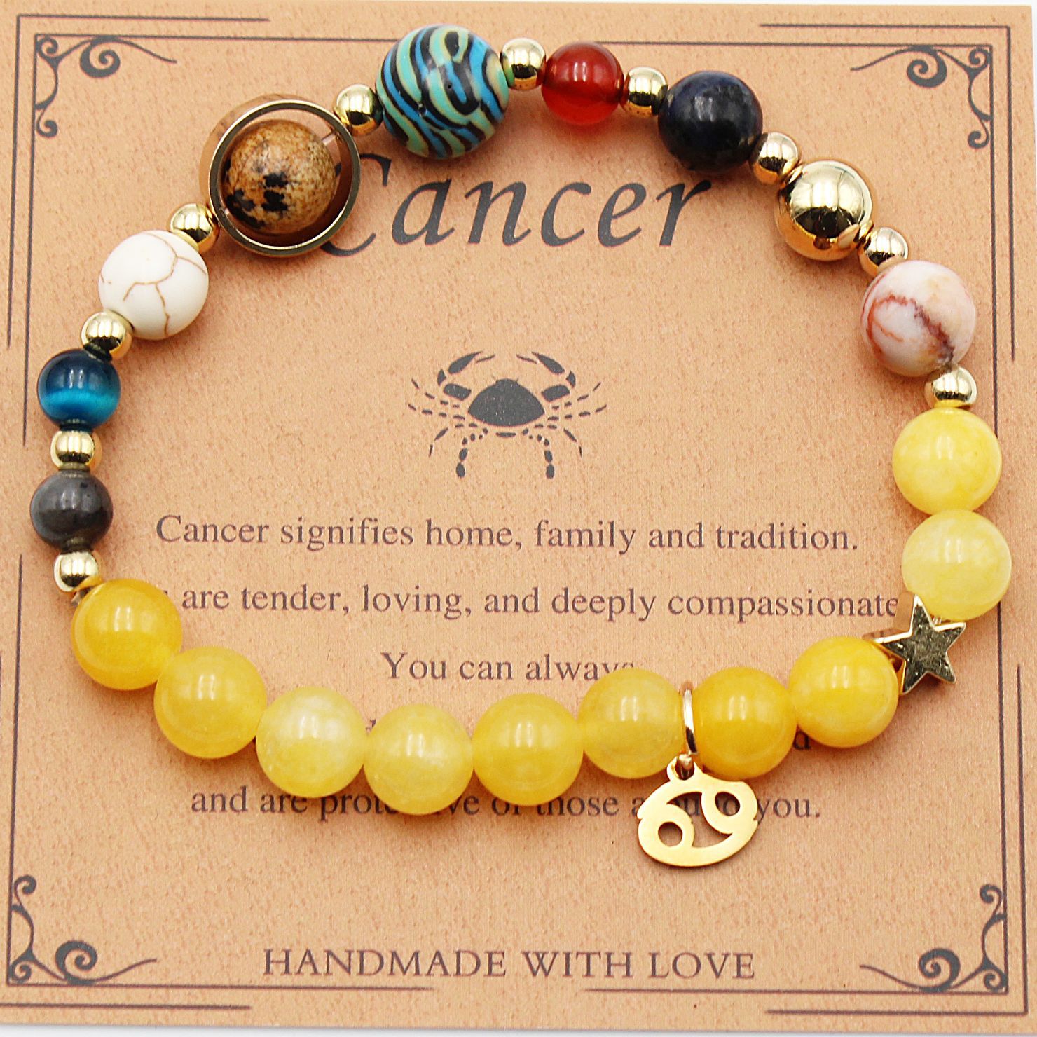 Eight Planets 12 Constellation Beaded Bracelet